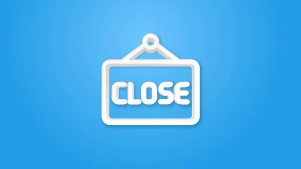 Tabuleta na loja, porta fechada, placa de sinal de fechamento, etiqueta de loja no ícone realista de entrada. 3d linha de ilustração vetorial. Vista superior — Vetor de Stock
