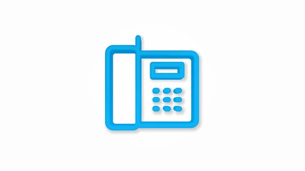 Telefon, Bürotelefon, realistisches Symbol. 3D-Linienvektorabbildung. Ansicht von oben — Stockvektor