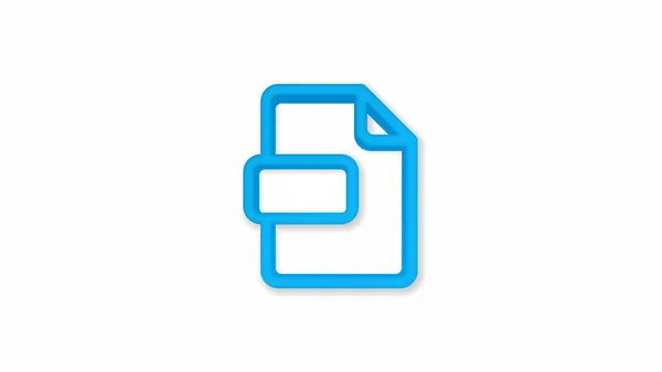 File format, document realistic icon. 3d line vector illustration. Top view — Stock Vector