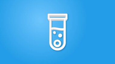 Laboratuvar kimyasal deney şişesi gerçekçi ikonu. 3d çizgi vektör illüstrasyonu. Üst görünüm