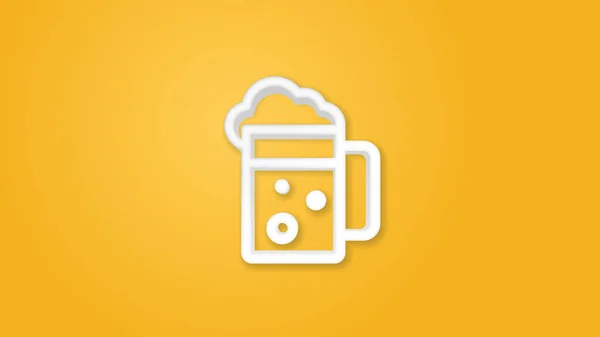 Beer glass whith foam realistic icon. 3d line vector illustration. Top view — Stock Vector