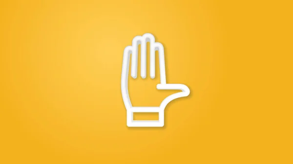 Hand palm, access control, stop realistic icon. 3d line vector illustration. Top view — Stock Vector