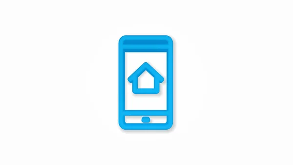 Smart Home mobile Steuerung Organisation des elektronischen Geräts realistisches Symbol. 3D-Linienvektorabbildung. Ansicht von oben — Stockvektor