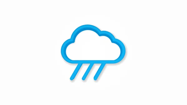 Chmura, deszcz pogoda realistyczna ikona. Ilustracja wektora 3D. Widok z góry — Wektor stockowy