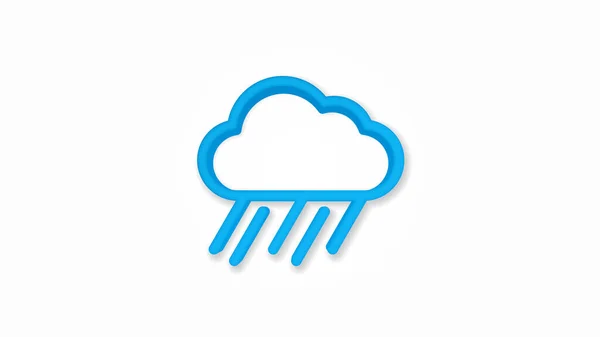 Deszczowa chmura, burzowa ikona realistycznej pogody. Ilustracja wektora 3D. Widok z góry — Wektor stockowy