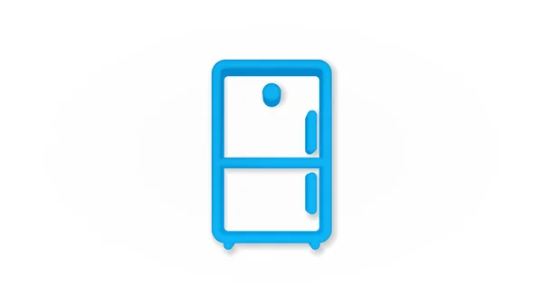 Холодильник Лінія Плоского Кольору Значок Реалістична Векторна Ілюстрація Піктограма Ізольована — стоковий вектор