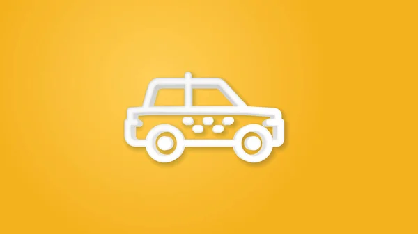 Taxi Car Line Flat Color Icon Realistic Vector Illustration Pictogram — Stock Vector