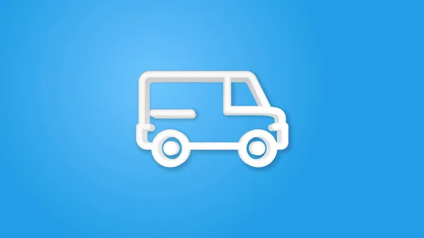 Minivan Transport Samochód Linii Płaskim Kolorze Ikony Realistyczna Ilustracja Wektora — Wektor stockowy