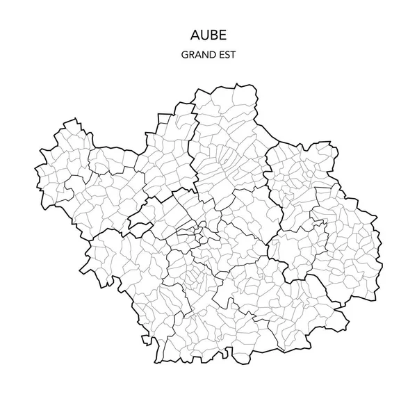 Fransa 'nın Aube Bölümü' nün jeopolitik alt birimlerinin vektör haritası 2022 - Fransa