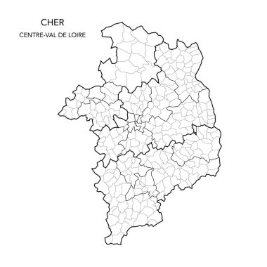 Fransa 'nın Fransız Bölümü' nün 2022 yılı itibariyle Arrondissements, Cantons and Municipities dahil olmak üzere coğrafi alt bölümlerinin vektör haritası