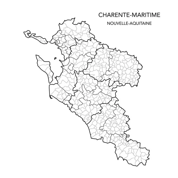 Διανυσματικός Χάρτης Των Γεωπολιτικών Υποδιαιρέσεων Του Γαλλικού Διαμερίσματος Charente Maritime — Διανυσματικό Αρχείο