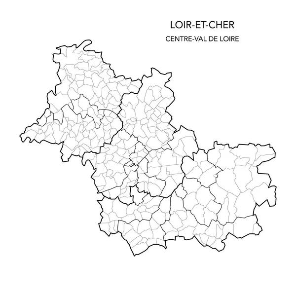 Διανυσματικός Χάρτης Των Γεωπολιτικών Υποδιαιρέσεων Του Γαλλικού Διαμερίσματος Loir Cher — Διανυσματικό Αρχείο