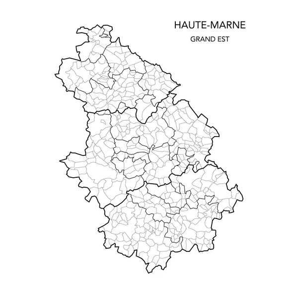 Διανυσματικός Χάρτης Των Γεωπολιτικών Υποδιαιρέσεων Του Γαλλικού Διαμερίσματος Haute Marne — Διανυσματικό Αρχείο