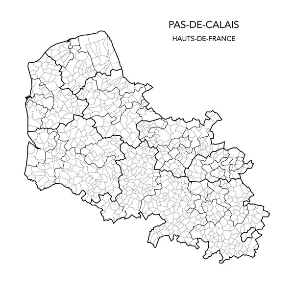 Vektorkarta Över Geopolitiska Delområdena Det Franska Departementet Pas Calais Inklusive — Stock vektor