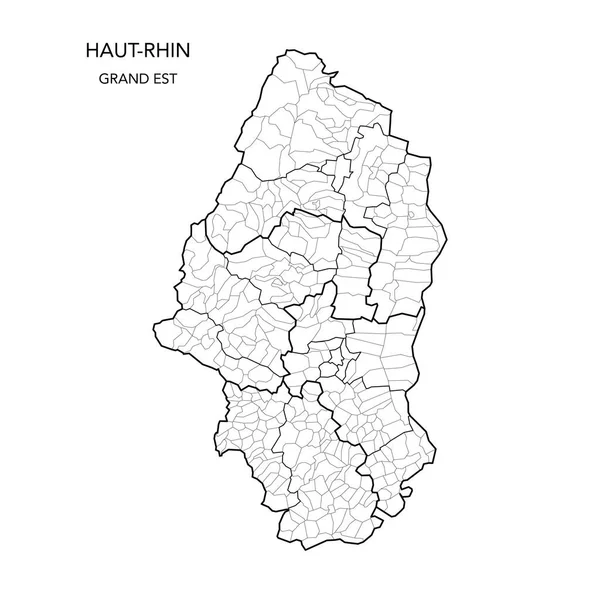 Διανυσματικός Χάρτης Των Γεωπολιτικών Υποδιαιρέσεων Του Γαλλικού Διαμερίσματος Haut Rhin — Διανυσματικό Αρχείο