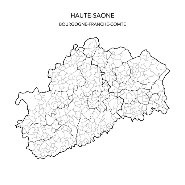 Mapa Wektorowa Podrejonów Geopolitycznych Francuskiego Departamentu Haute Saone Tym Okręgów — Wektor stockowy