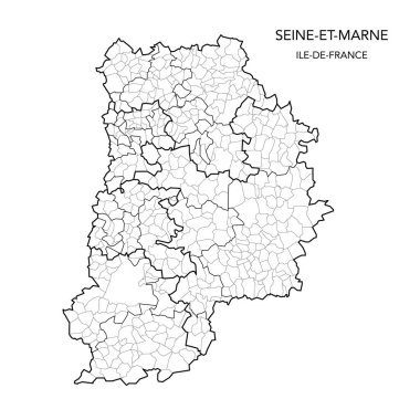 Fransa 'nın Seine-et-Marne Bölümü Jeopolitik Daire Haritası' nda 2022-Ile-de-France - Fransa