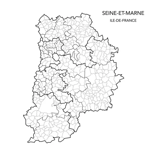 Διανυσματικός Χάρτης Των Γεωπολιτικών Υποδιαιρέσεων Του Γαλλικού Διαμερίσματος Seine Marne — Διανυσματικό Αρχείο