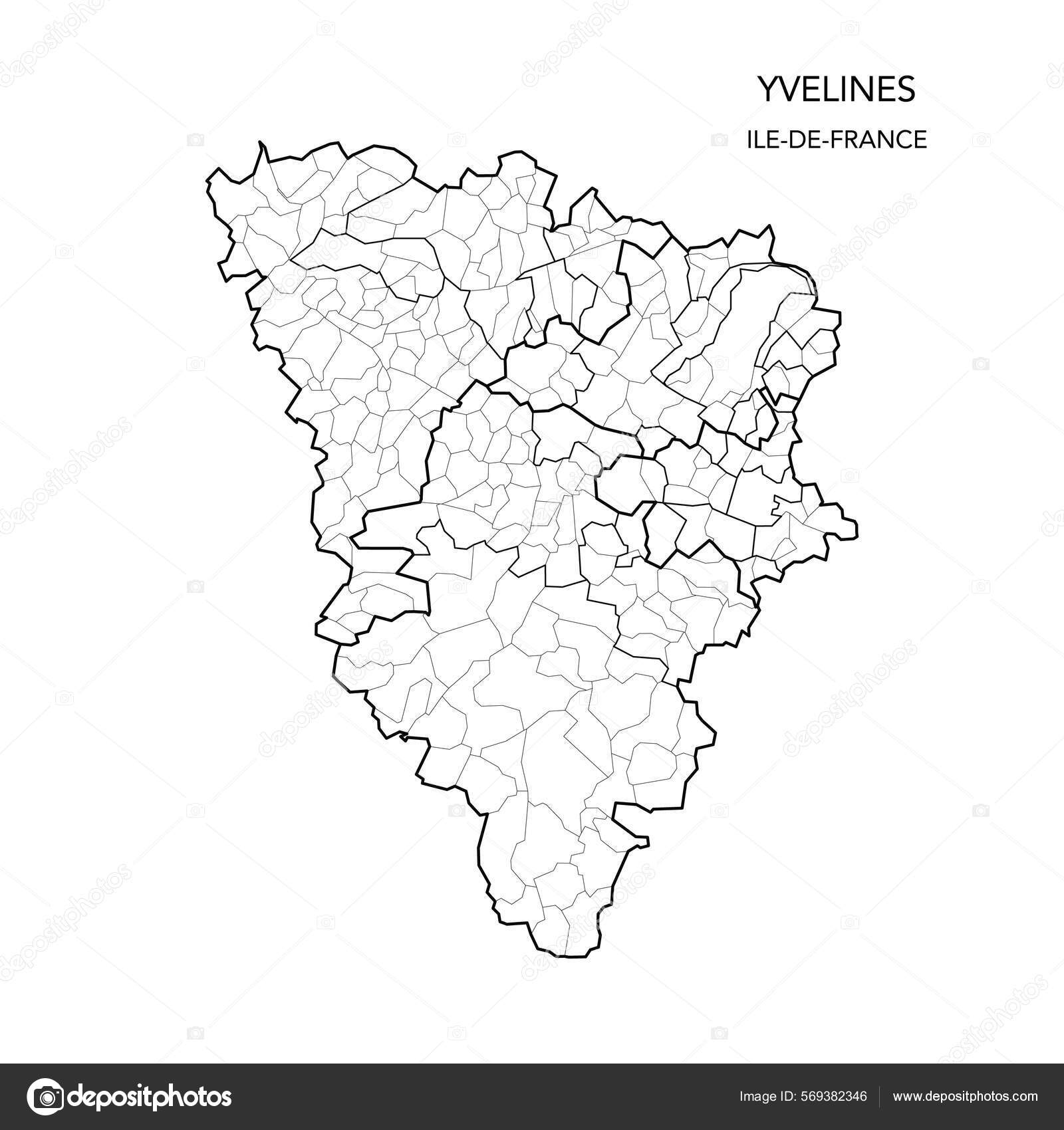 Vector map geopolitical subdivisions french department yvelines