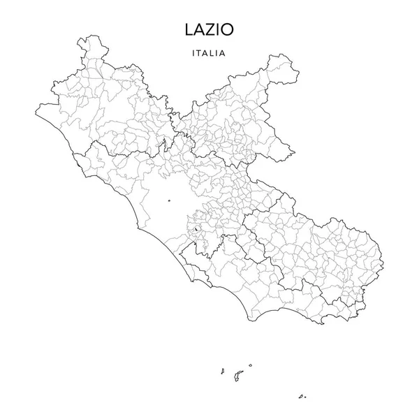 Vektorová Mapa Geopolitických Subdivizí Regionu Lazio Provinciemi Obcemi Comuni Roku — Stockový vektor