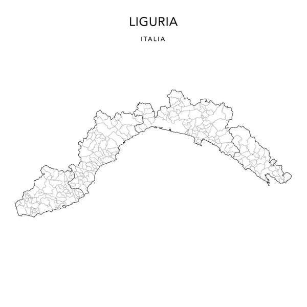 Vektorová Mapa Geopolitických Subdivizí Regionu Ligurie Provinciemi Obcemi Comuni Roku — Stockový vektor