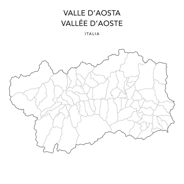 Vektorová Mapa Geopolitických Subdivizí Regionu Aosta Valley Valle Daosta Nebo — Stockový vektor