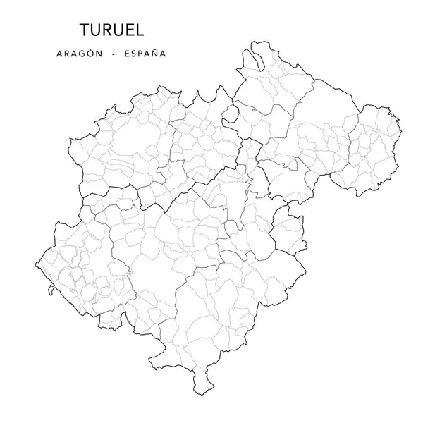 Geopolitical Vector Map Province Teruel Aragon Jurisdictions Partidos Judiciales Comarques — Stockový vektor