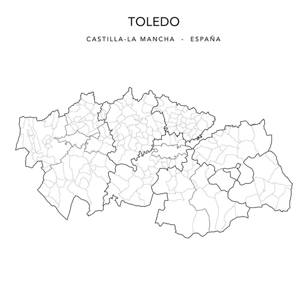Geopolitical Vector Map Province Toledo Castilla Mancha Jurisdictions Partidos Judiciales — Stockový vektor