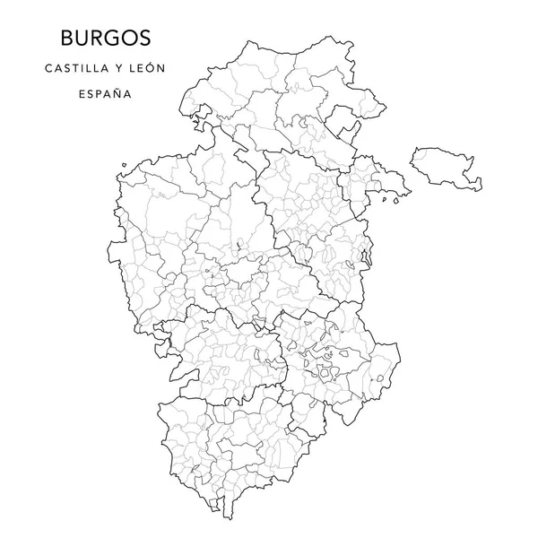 Geopolitical Vector Map Province Burgos Castile Leon Jurisdictions Partidos Judiciales — Stok Vektör