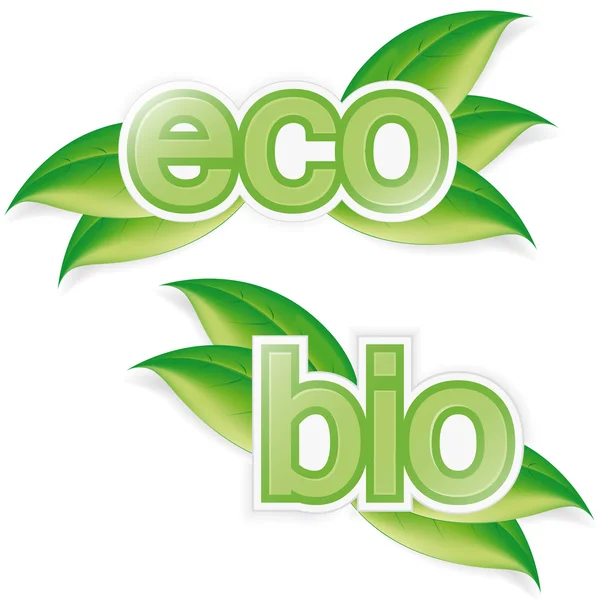 Eco and bio label — Stock Vector
