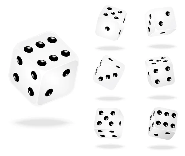 白色骰子 — 图库矢量图片