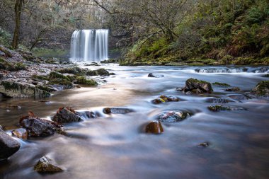 Çavuş Eira Şelalesi Brecon Beacons, Galler, İngiltere 'de.