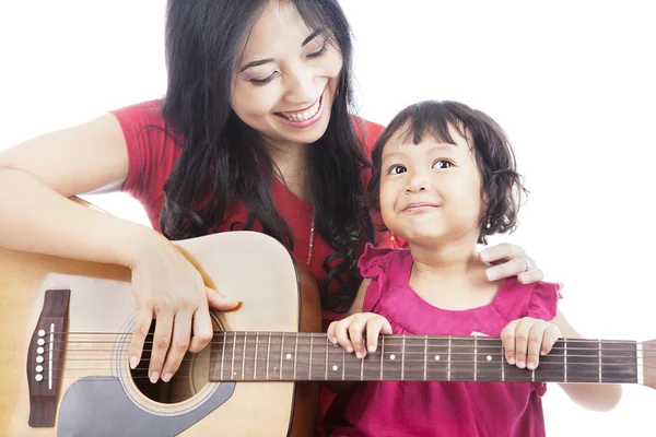 Musiker med sin dotter — Stockfoto