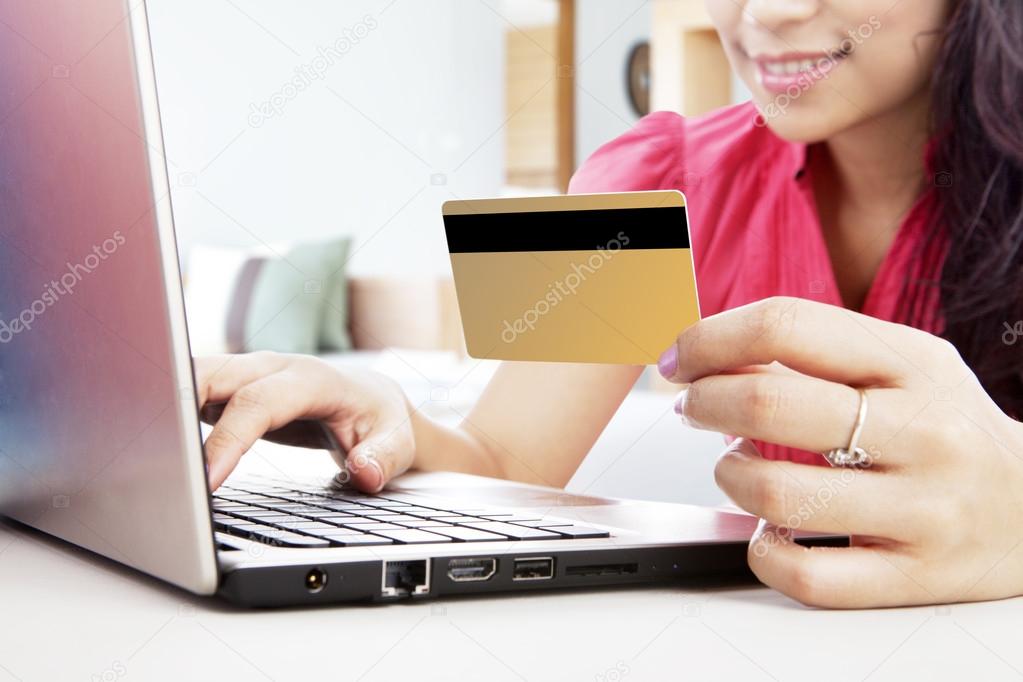 Online shopping with credit card