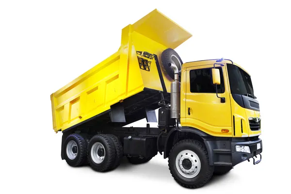 Gele dump truck — Stockfoto