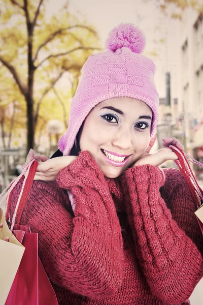 Sweet woman dressed for winter — Stock Photo, Image