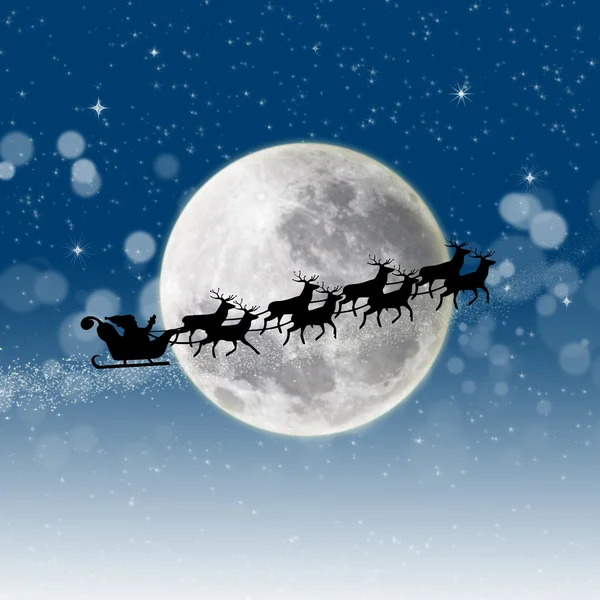 Santa Claus in his sleigh — Stock Photo, Image