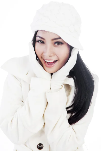 Cute woman wearing winter clothes — Stock Photo, Image