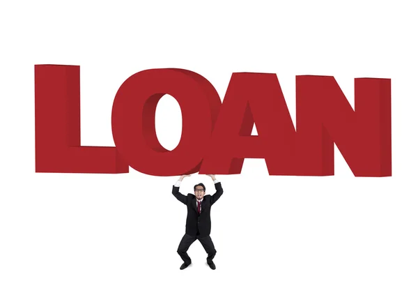 Affärsman behöver lån ber om hjälp — Stockfoto