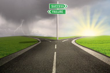 başarı veya başarısızlık için yol yol