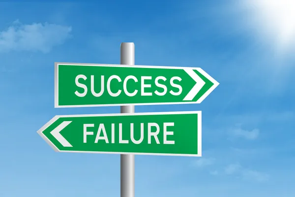 Road sign of success and failure — Stock Photo, Image