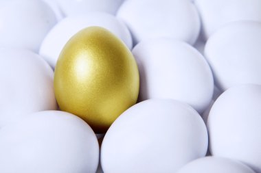 Gold egg in crowds clipart