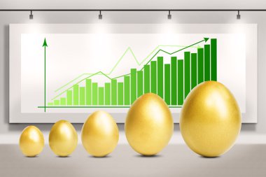 Profit growth eggs chart clipart