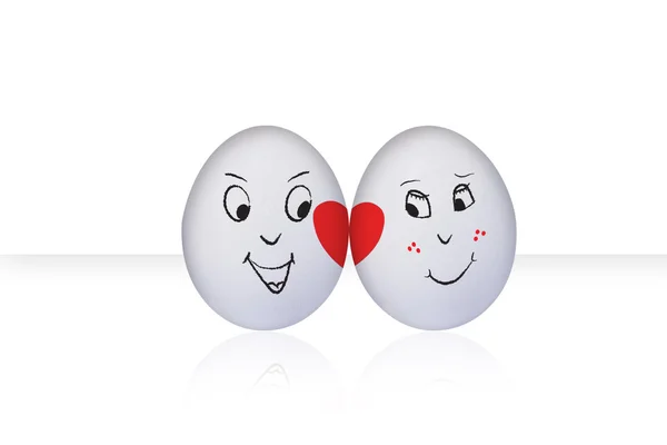 Flirting Egg on white — Stock Photo, Image