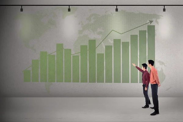 Globální obchodní bar chart prezentace — Stock fotografie