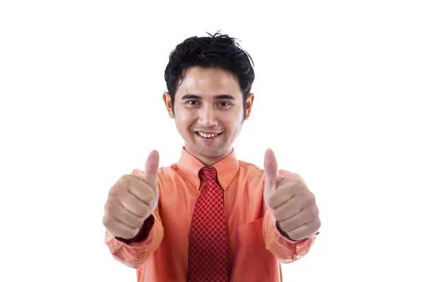 Feliz hombre de negocios en blanco — Foto de Stock