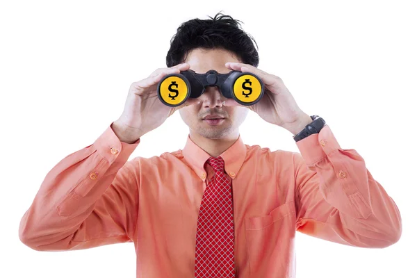 Biznesmen dolar wizji — Zdjęcie stockowe
