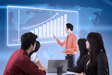 iş sunumu ile dokunmatik ekran grafik