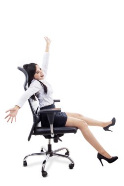 mutlu işkadını beyaz izole