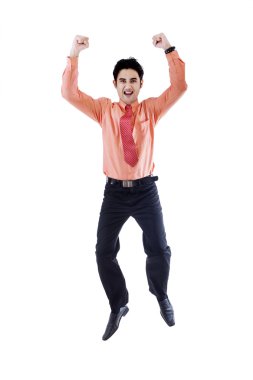 neşeli işadamı - izole